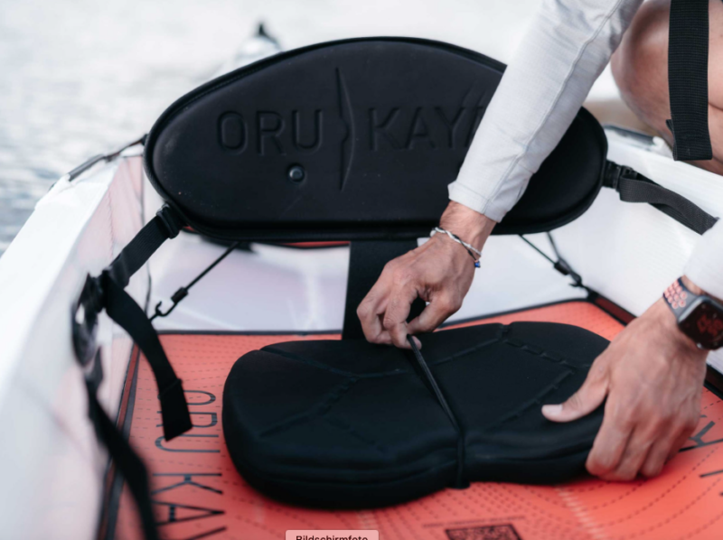 ORU Kayak Gelsitz montiert im Boot